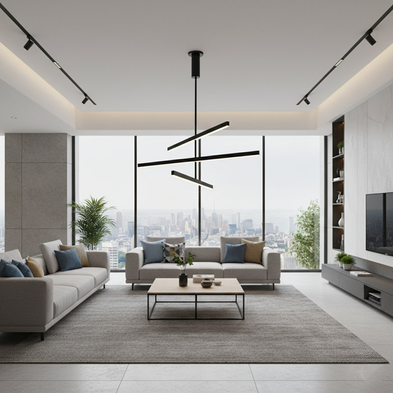 Lustre linéaire moderne à 3 lumières de 56 po Brader