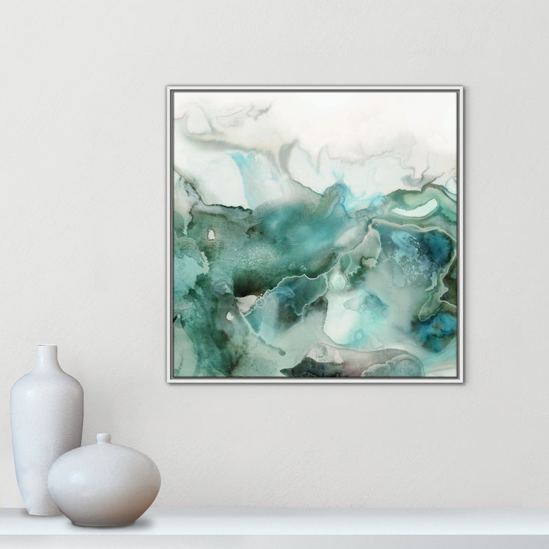 «Mint Bubbles I Print» par Casa Fine Arts, Blanc, H 31,5 po x l 31,5 po