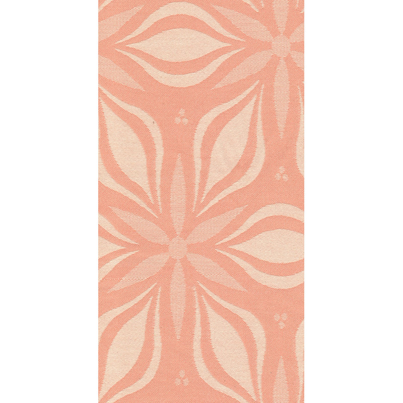 Dellview Retro Floret Eyelet Opaque Curtains, Peach Puff/Floral White, 145 W x 145 D cm