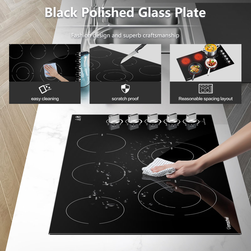 Surface de cuisson électrique de 36 po avec plaque de cuisson intégrée 36 po Amzchef 8900W
