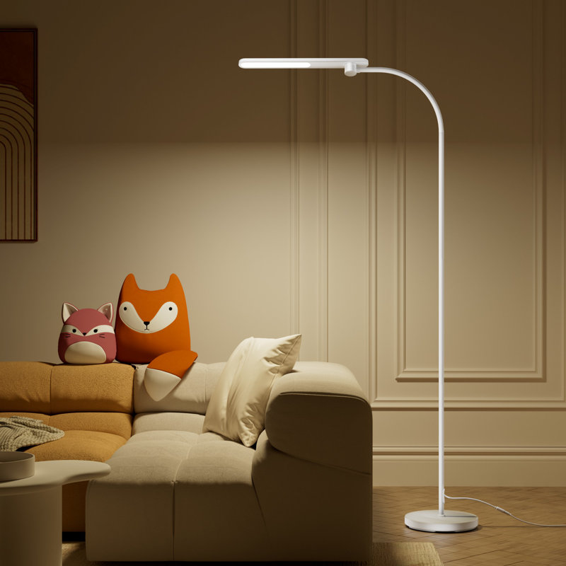 Honeywell F4 LED Floor Lamp with Gooseneck, Stepless Dimmable Full-Spectrum Reading & Task Light, Tall Eye-Caring Standing Lamp