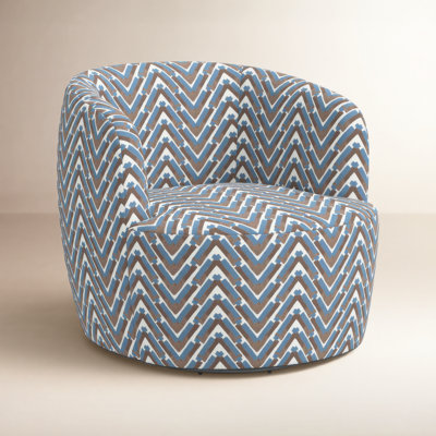 Mina Cotton Swivel Barrel Chair