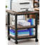 Support pour imprimante à roulettes à 2 niveaux avec roulettes verrouillables, tablettes de rangement robustes pour imprimante, équipement de bureau, scanneur, fax et fournitures