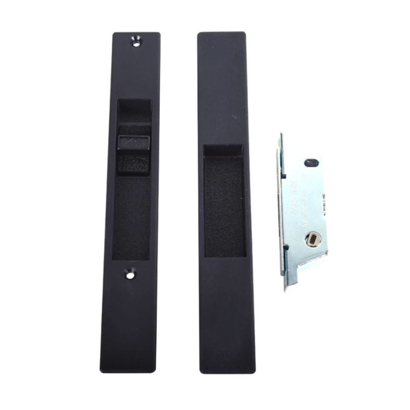 Adams Rite Flush Mount Handle With Mortise Lock, Black, Black