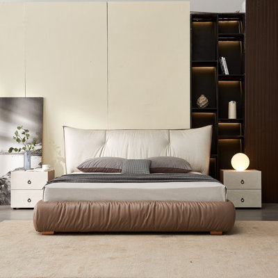 Upholstered Wingback Bed