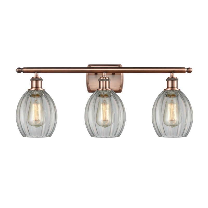 Flippo 3 - Light Dimmable Vanity Light, Clear, Antique Copper, 6 Watt Vinage LED Bulb