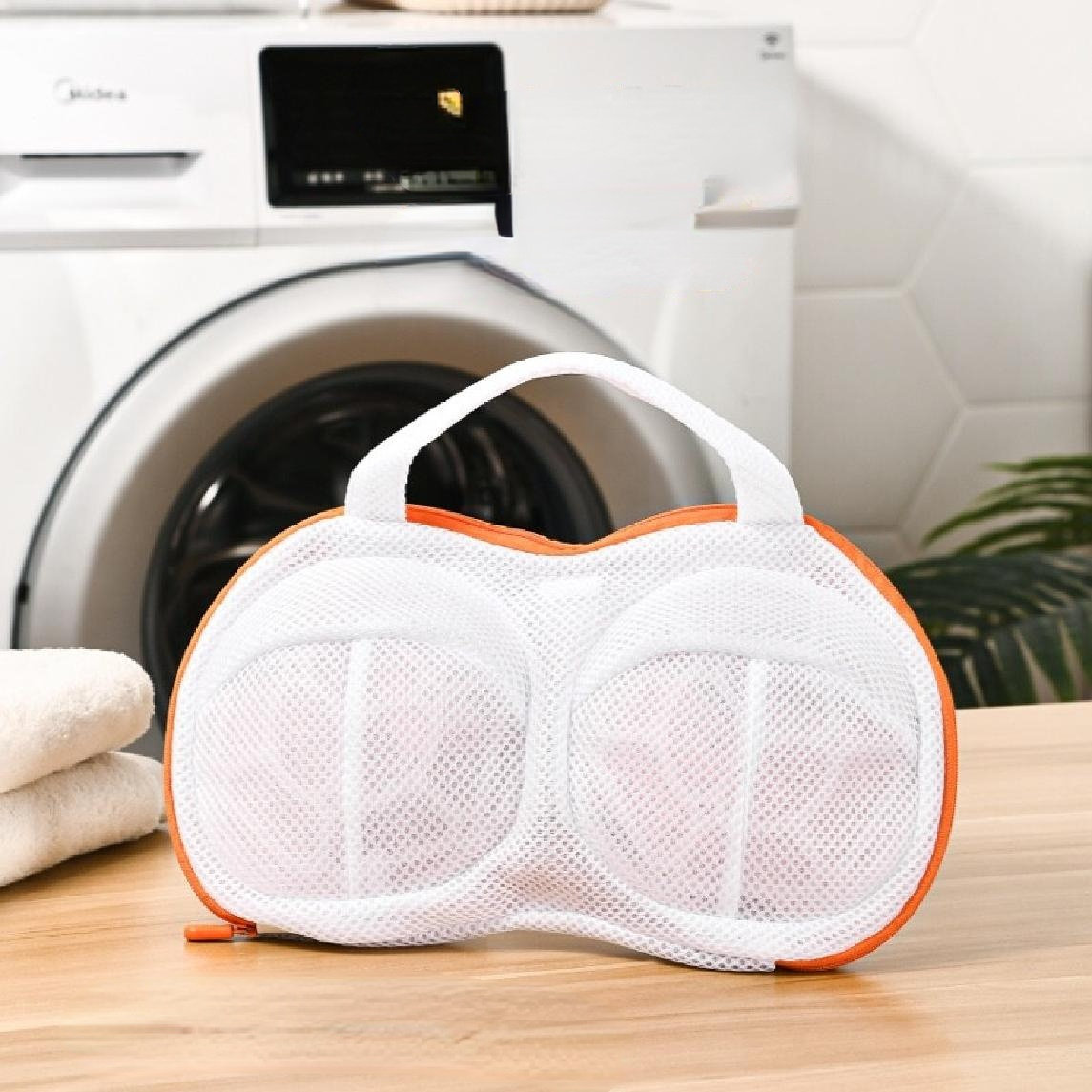 Zip Laundry Washing Bag Mesh Net Underwear Bra Anti-deformation Bag White  New