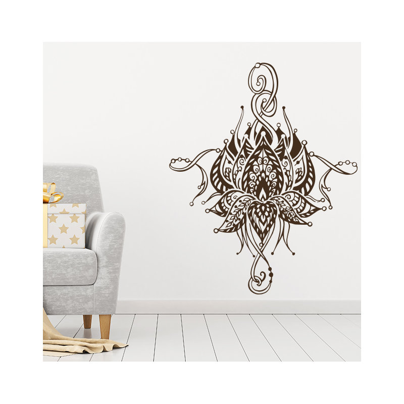 Décalcomanie murale fleur lotus Buller, Brun