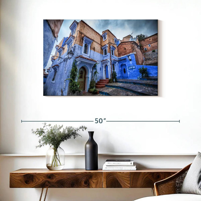 Ravi, ville bleue de Chefchaouen, H 24 po x l 36 po