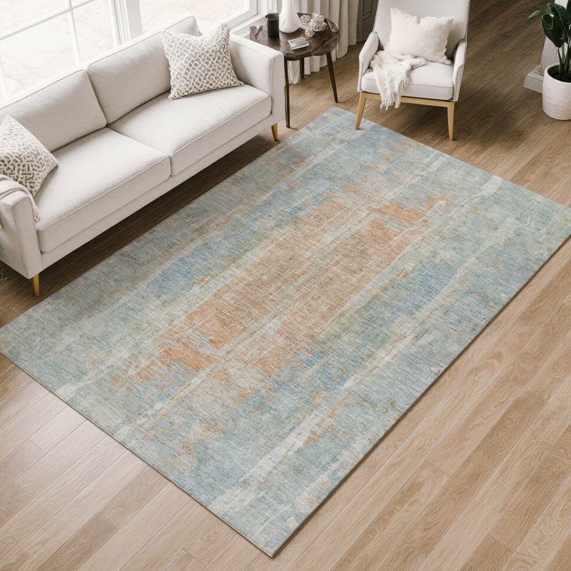 Machine Washable Indoor/Outdoor Matteson ACN2309 Abstract Rug, Rectangle 2'6" x 3'10"