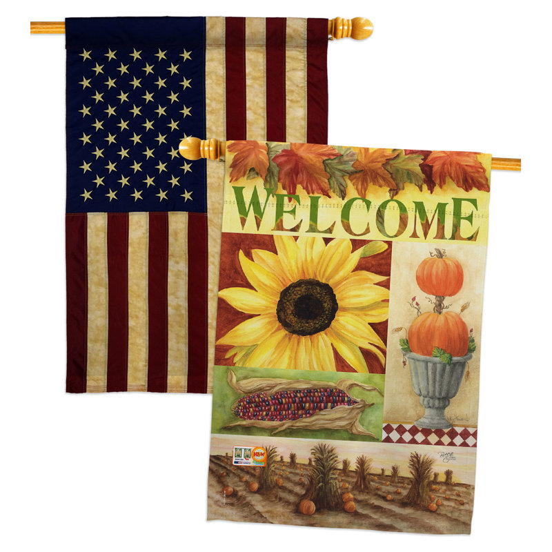 Drapeau de maison tournesol en polyester 40 x 28 po