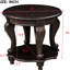 Table de bout ronde en bois massif de 22 po, finition, avec tablette, table de montage côté salon facile et rapide, pièce maîtresse,