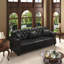 Canapé Chesterfield 82,6 po avec garniture cloutée et accoudoirs roulés de style moderne de 82,6 po avec capitonnage à boutons et capitonné, comprend 3 coussins, noir-2072339458