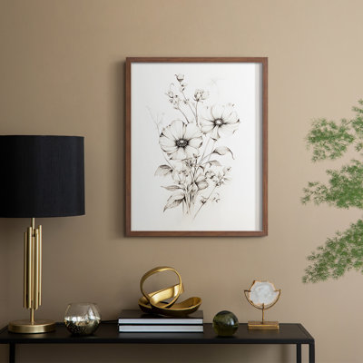 Vintage Floral Print CCXXXVII Framed Print - Solid Wood
