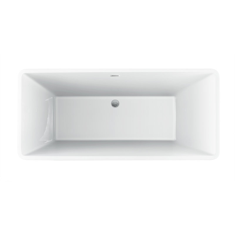 Siren 63.62'' x 28.5'' Soaking Acrylic Bathtub