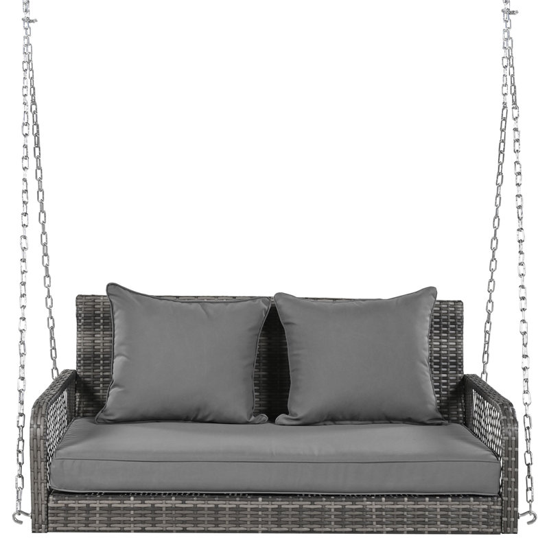 Delphi 2 Person Porch Swing, Dark Grey, Grey
