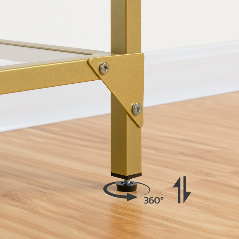Karmakar 100cm Glass Top Console Table, Gold