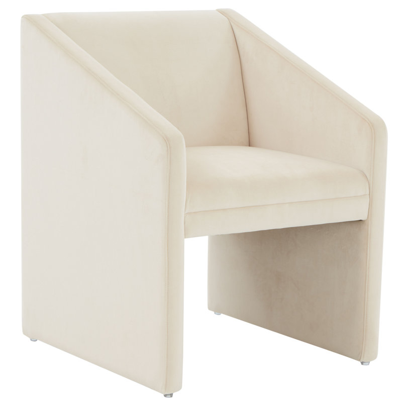 Fauteuil en lin 24,8 po Dimeo, Velours crème