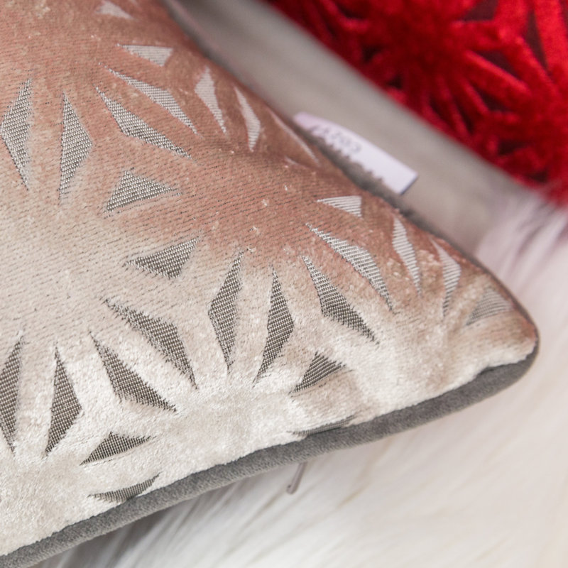  Cut Velvet Throw Pillow Cover & Insert, Gray