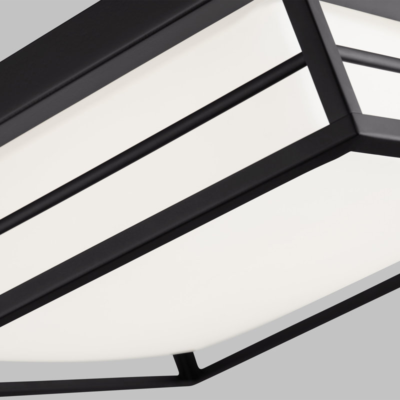 Dearborn 1 - Light LED Flush Mount, 4.25" H x 12" W x 12" D, Midnight Black