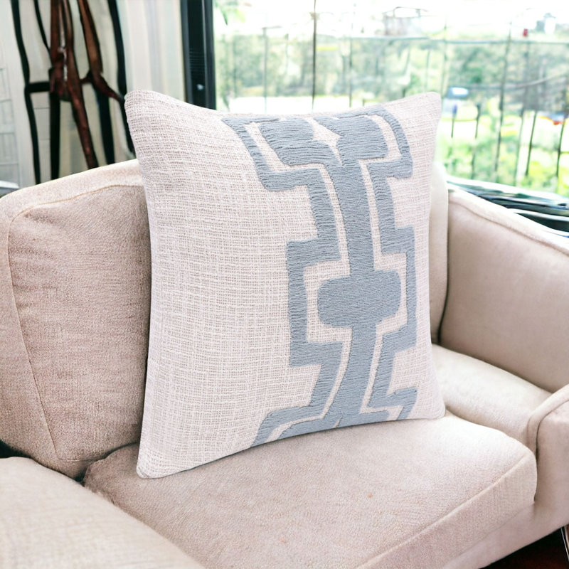 Coussin Vermehr, Noir / Ivoire, H 4 po x l 20 po x P 20 po