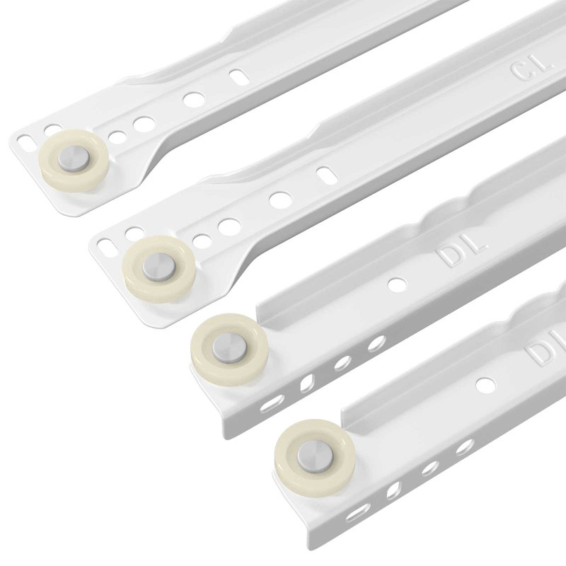 Vidaxl Drawer Slide White Steel Mechanisms Cabinet Glide Accessories Solutions, 35cm W x 3.57cm D