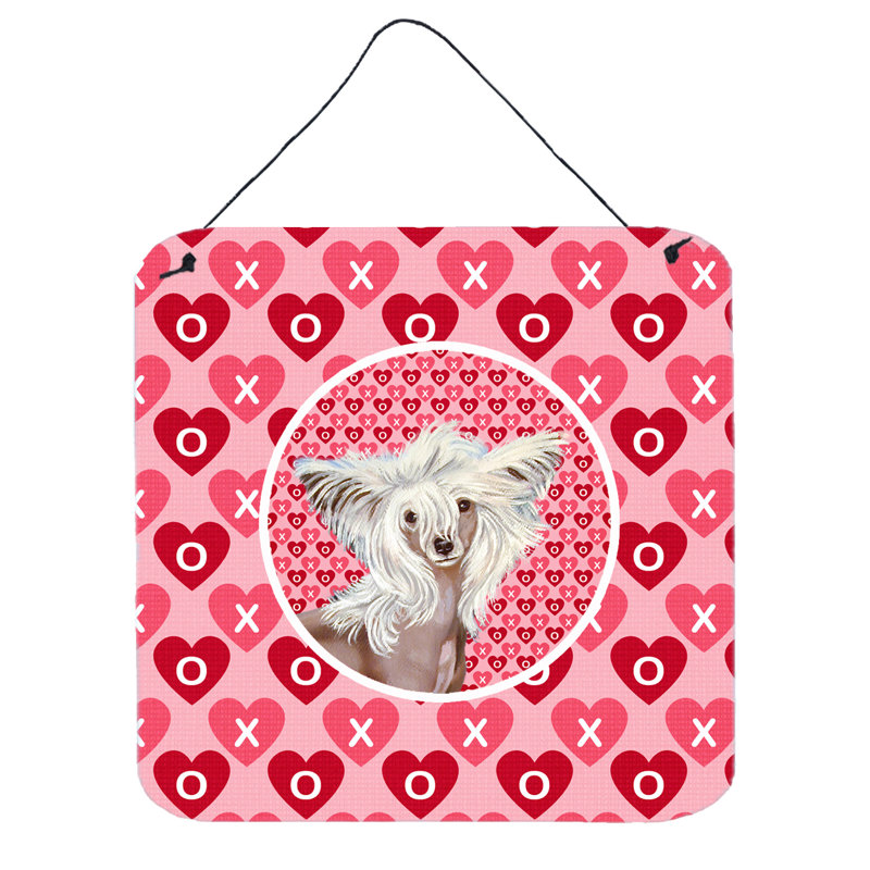 «Burniece Valentine's Love and Hearts», reproduction sur plaque, Affenpinscher