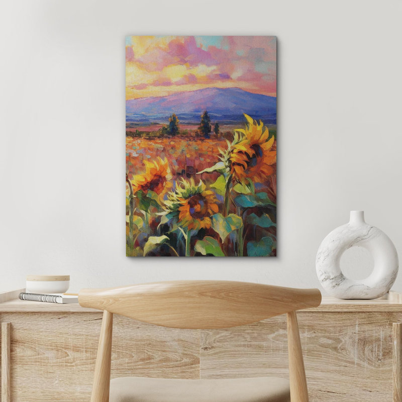 Tournesol «Sunflowers Field Multicolor» sur toile, H 24 po x l 16 po
