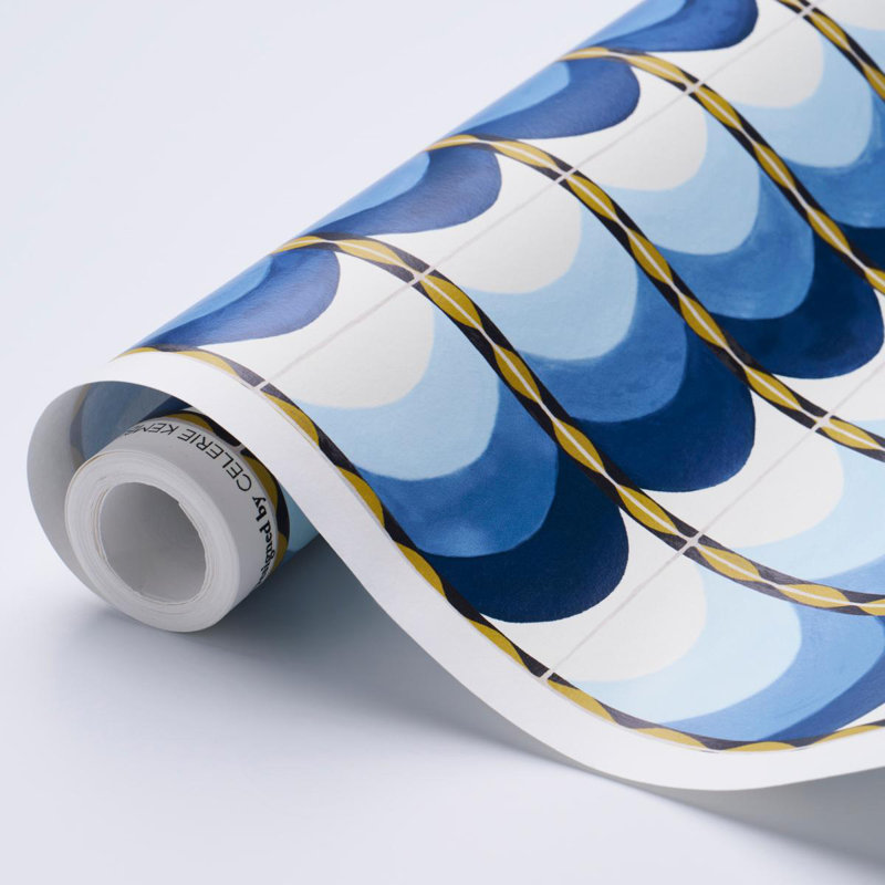 Papier peint Schumacher x Celerie Kemble Sintra, Bleu