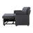 L-Shaped Sleeper Sofa with Storage Chaise Pull-Out Bed, Linen Gray-1001516064