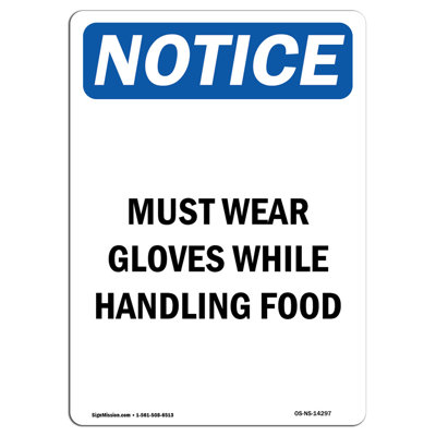 Must Wear Gloves While Handling Food Sign
