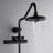 FORNO ACQUA AcquaFALL Shower, Matte Black Finish, Overhead Rainfall Shower, 7 Function Diverter, Handheld Shower Head, Body Jets, 2.5 GPM Flow Rate-116472651