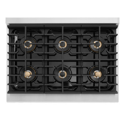 Table de cuisson à gaz 6 po avec 6 brûleurs en acier inoxydable ZLINE