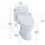 Toilette allongée monobloc 1,0 GPF TOTO® WASHLET + ® UltraMax® II 1G® et siège de bidet WASHLET® C200, blanc coton