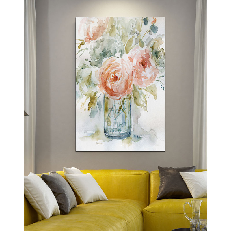 « chou roses i », reproduction, H 48 po x l 32 po x P 1,5 po, Toile tendue