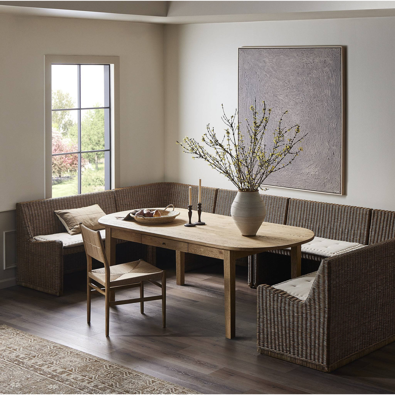 Senna Dining Banquette, 32.5"H x 145.5" W x 83.25" D