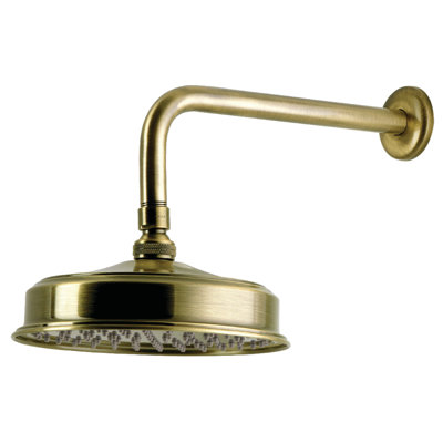 Pomme de douche ronde en laiton avec bras de douche 12 pouces Kingston