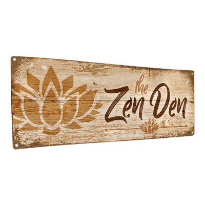"Zen Den Lotus Metal Sign" sur métal
