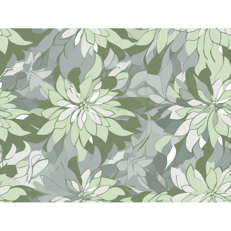 Motif de rideaux à motif floral vert - 6031, L 20 po x L 61 po