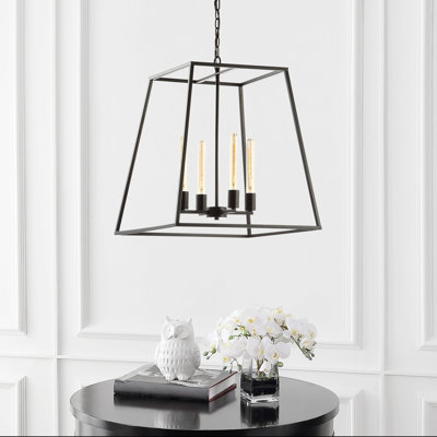 Luminaire suspendu rectangulaire 4 lumières lanternes Proto