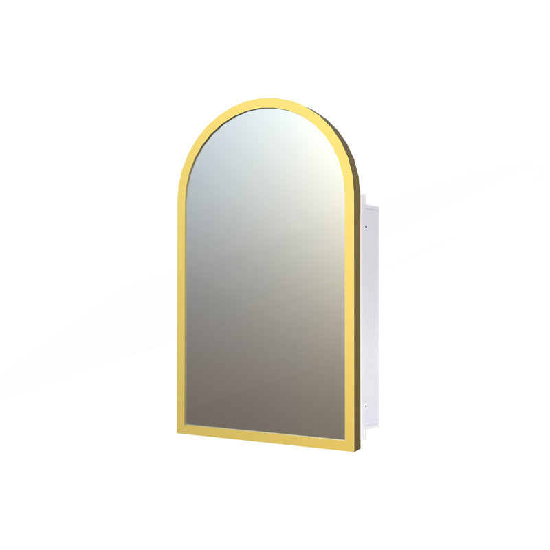Armoire à pharmacie en forme d'arche avec miroir, fixation murale ou encastrée