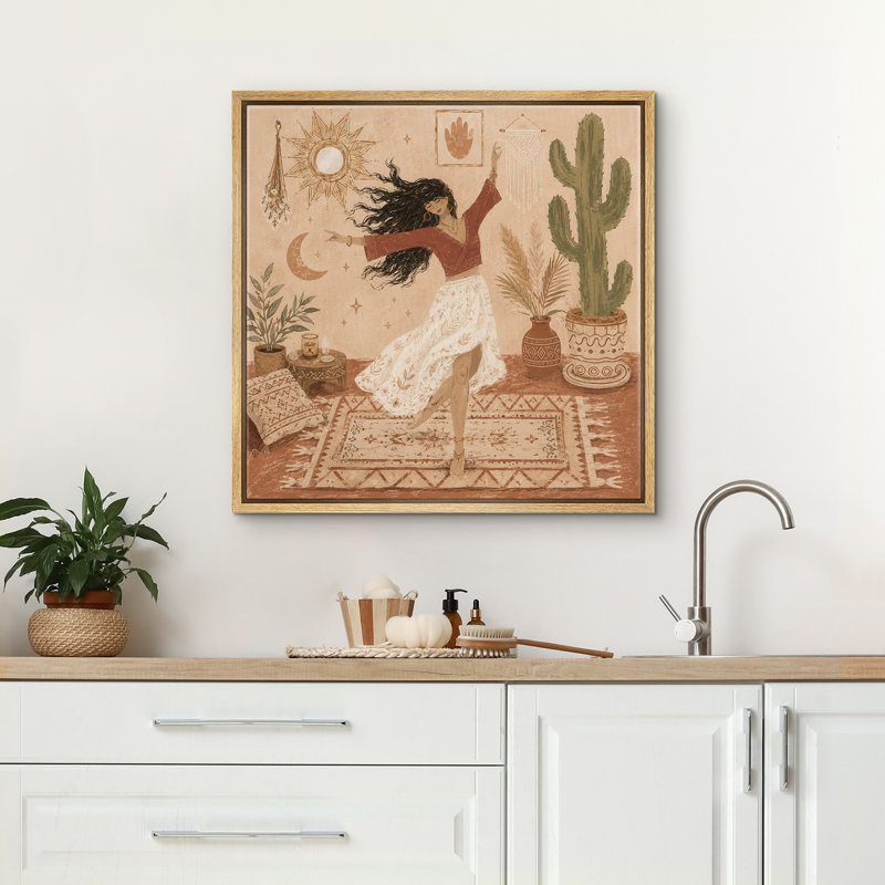 Boho Yoga Woman, Natural, 24" H x 24" W x 1.5" D