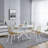 42.1"WHITE Table Mid-Century Dining Table For 4-6 People With Round Mdf Table Top, Pedestal Dining Table, End Table Leisure Coffee Table,Cross Leg-374095422