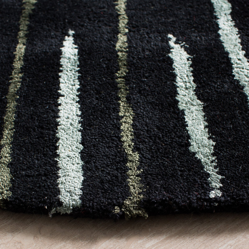 Tapis abstrait en laine et viscose touffetés à la main Soho, Rectangle 3 pi 6 po x 5 pi 6 po