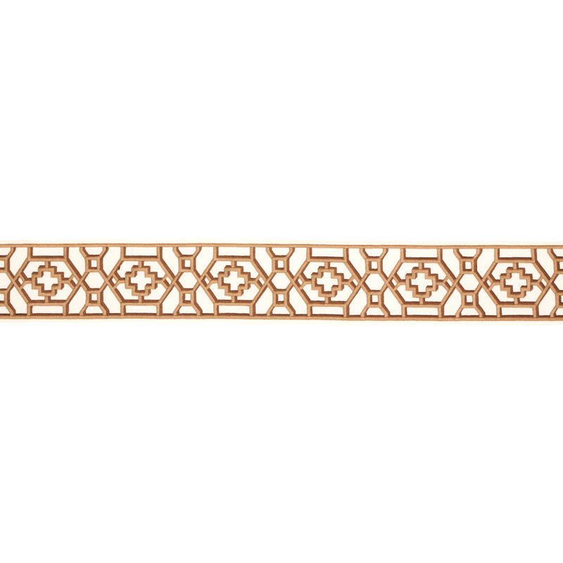 Schumacher x Mary McDonald Zanzibar Trellis Tape, Camel