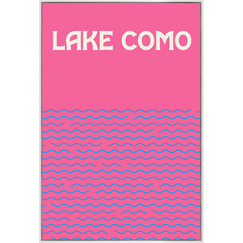 Lake Como Print, White Framed, 40" H x 26" W