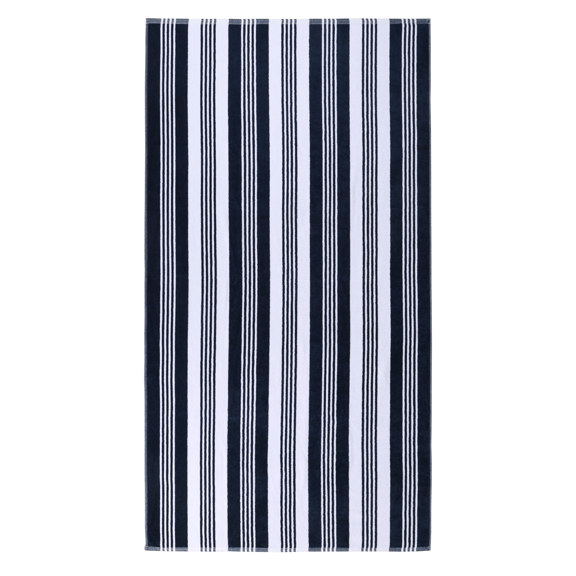 Makenna 100% Cotton Oversized Quick Dry Striped Beach Towel, Blue