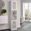 Armoire de rangement autoportante de 64,17 po avec 6 tablettes à 6 niveaux, armoire de rangement pour salle de bain avec 2 portes grillagées et rangement ouvert, panneau de fibres à densité moyenne, blanc