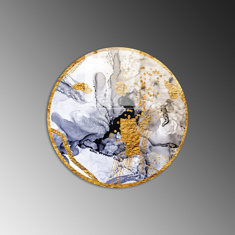Élégante peinture décorative en verre trempé, 23,6 pouces de diamètre | 100% verre trempé, épaisseur: 0,16 pouce | Parfait pour la décoration intérieure, le salon et les espaces de bureau, un attrait visuel époustouflant, durable et élégant