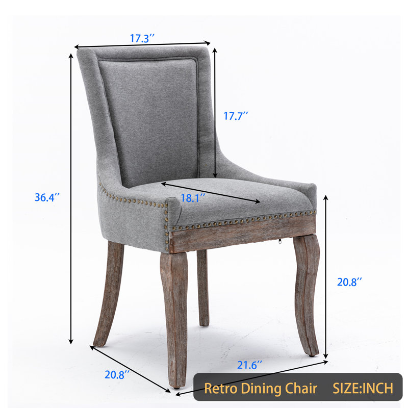 20.8'' H Fabric Upholstered Side Chair, Gray